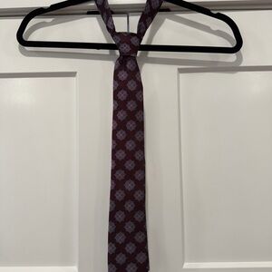 Joseph Abboud Burgundy and Blue Patterned Tie